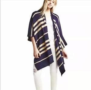 NWOT GAP Navy & Tan open Cardigan / Poncho